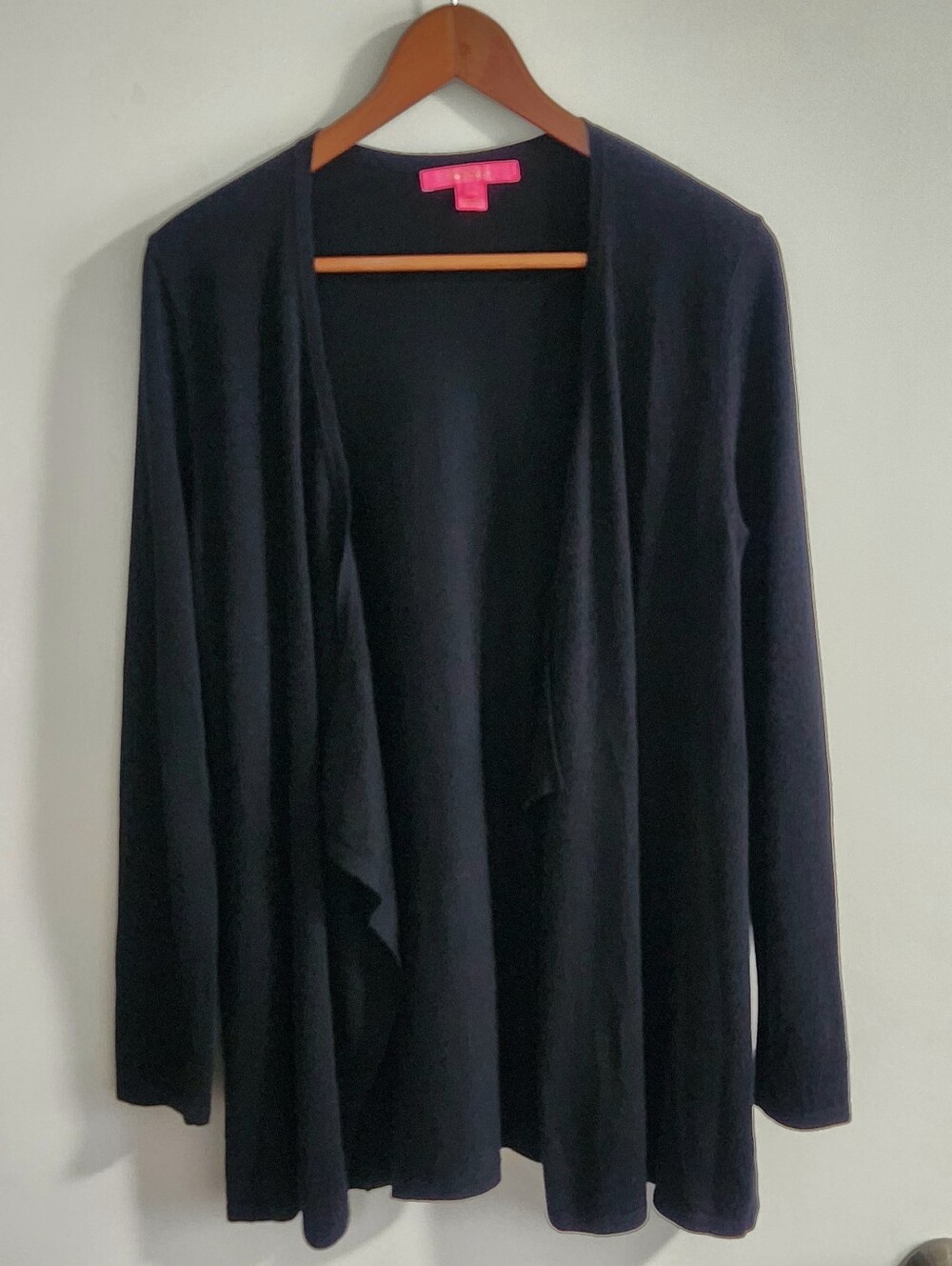 Lilly Pulitzer Open Front Cardigan Black Size M Business Casual Travel
